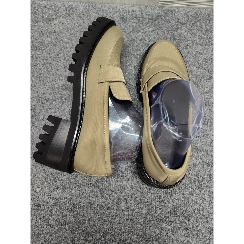Aerosoles Rodney Women Platform Shoe 8.5M Taupe Slip On Textile Comfort Loafer